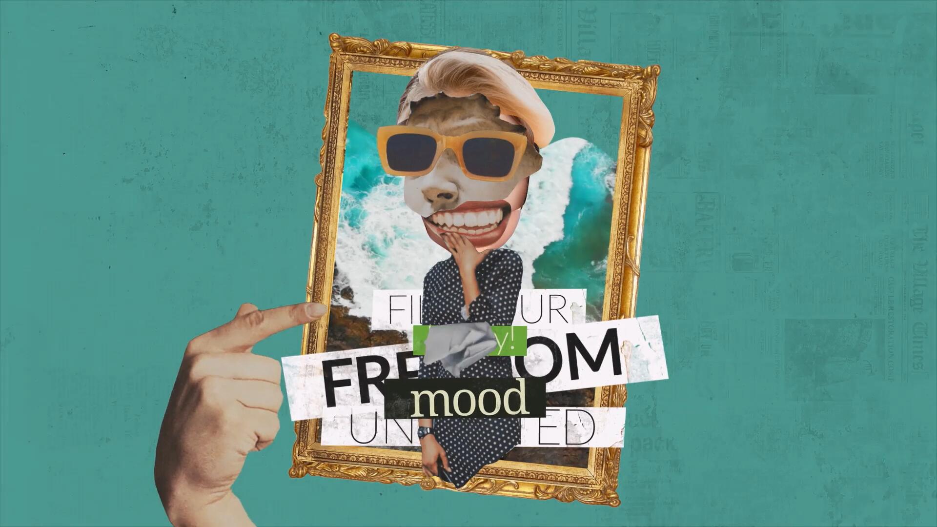 AE模板：复古波普风格拼贴艺术风格人物介绍定格动画开场片头 , sucaiwan.com