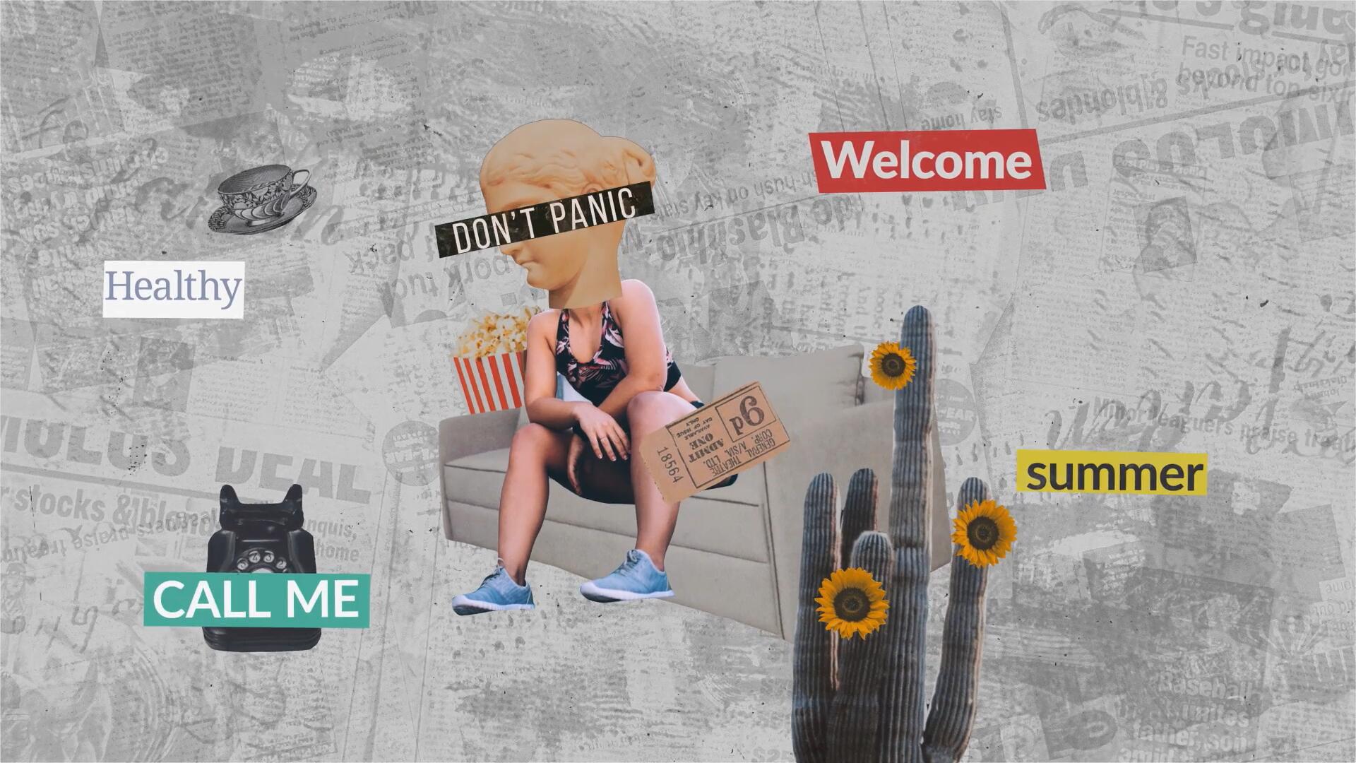 AE模板：复古波普风格拼贴艺术风格人物介绍定格动画开场片头 , sucaiwan.com