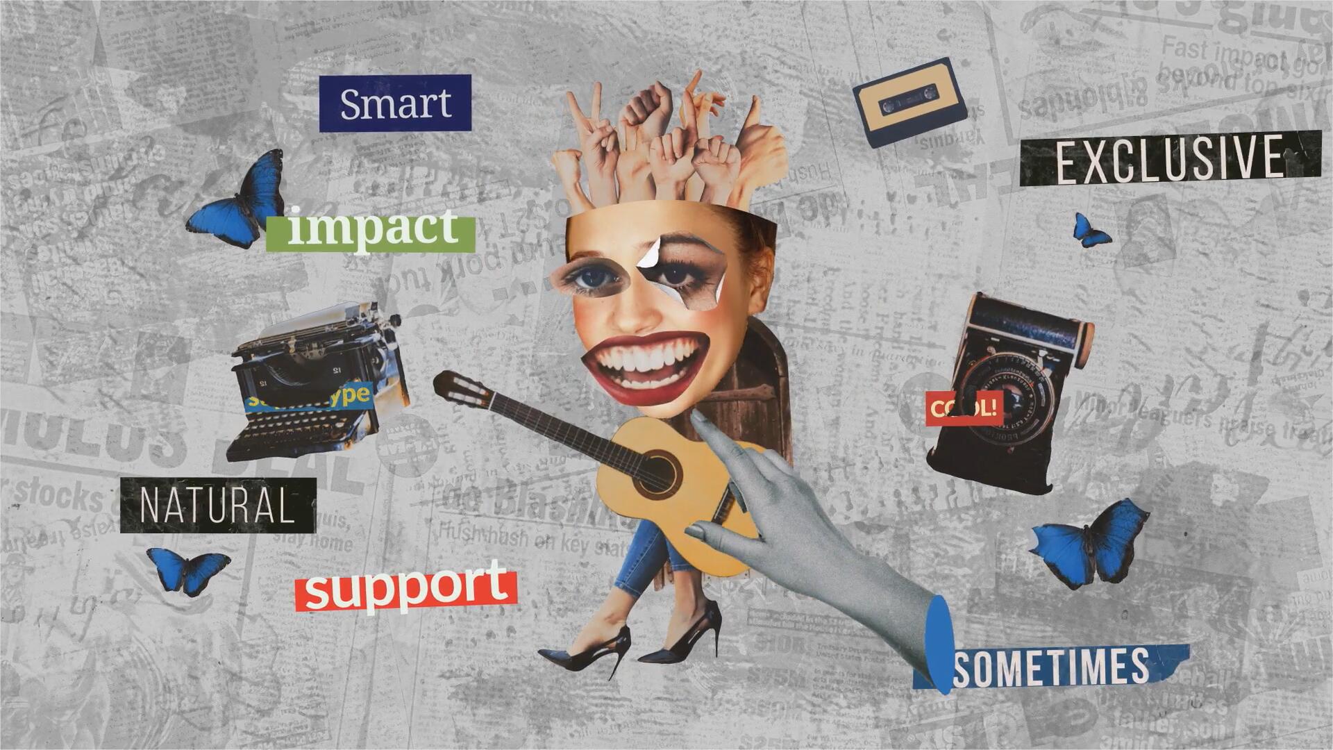 AE模板：复古波普风格拼贴艺术风格人物介绍定格动画开场片头 , sucaiwan.com