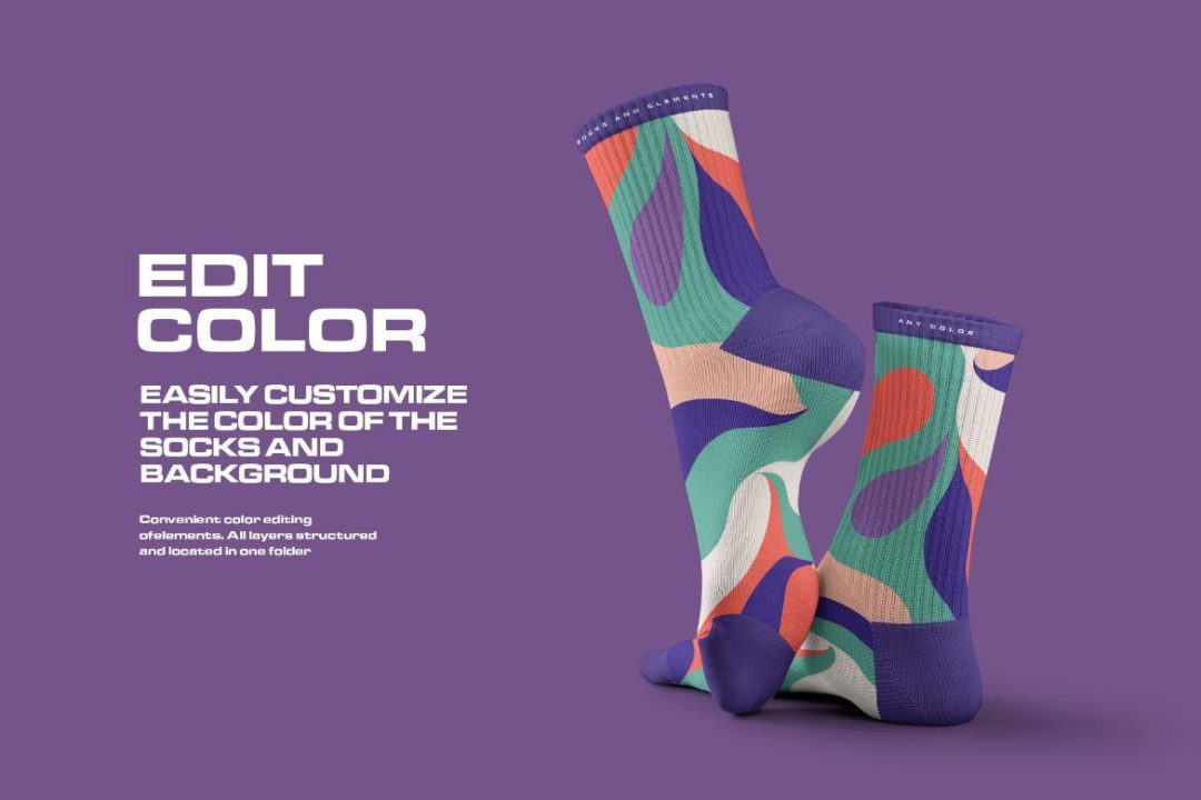 10款时尚长筒袜子高筒袜印花logo图案设计展示效果图ps贴图样机模板 10 Mockups High Socks in the 3D Style 样机素材 第2张-素材湾丨精选海外优质设计素材资源 10款时尚长筒袜子高筒袜印花logo图案设计展示效果图ps贴图样机模板 10 Mockups High Socks in the 3D Style 样机素材 sucaiwan.com