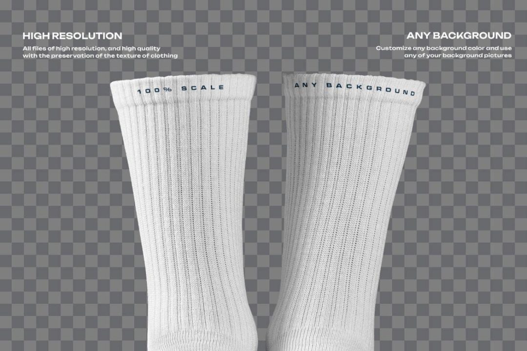 10款时尚长筒袜子高筒袜印花logo图案设计展示效果图ps贴图样机模板 10 Mockups High Socks in the 3D Style 样机素材 第6张-素材湾丨精选海外优质设计素材资源 10款时尚长筒袜子高筒袜印花logo图案设计展示效果图ps贴图样机模板 10 Mockups High Socks in the 3D Style 样机素材 sucaiwan.com