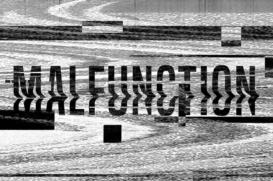 40款复古潮流黑白单色故障风粗糙毛刺扭曲肌理抽象背景图片素材 Toner Glitch Textures 图片素材 sucaiwan.com