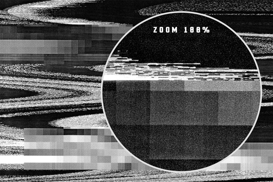 40款复古潮流黑白单色故障风粗糙毛刺扭曲肌理抽象背景图片素材 Toner Glitch Textures 图片素材 sucaiwan.com