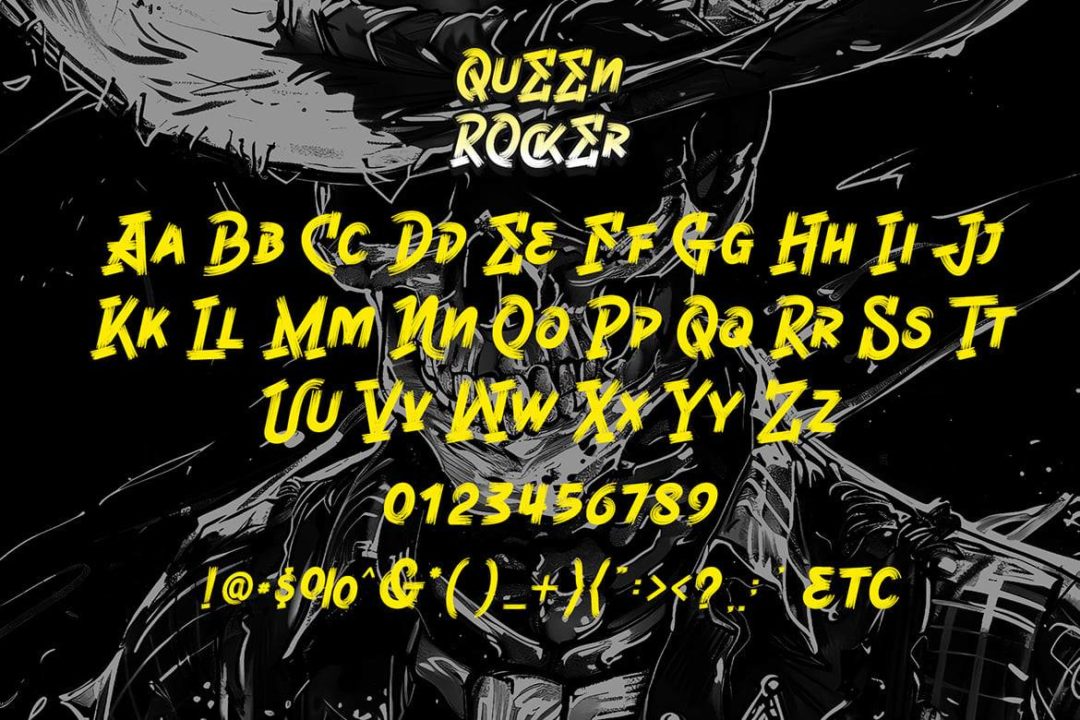 时尚创意海报封面徽标设计手写英文字体安装包 Queen Rocker 设计素材 第7张-素材湾丨精选海外优质设计素材资源 时尚创意海报封面徽标设计手写英文字体安装包 Queen Rocker 设计素材 sucaiwan.com
