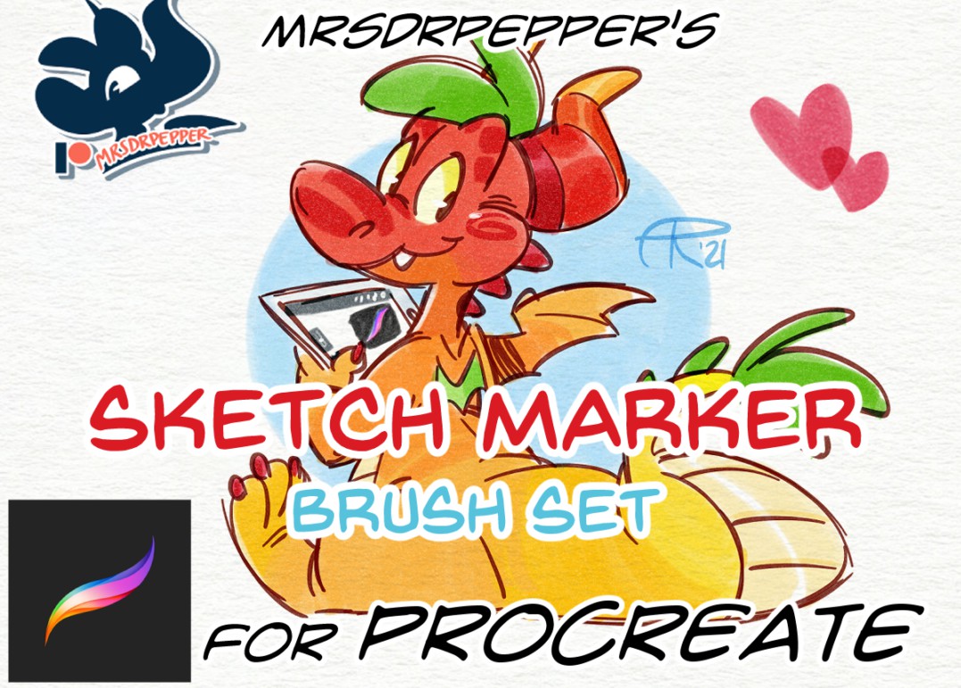 逼真马克笔线条数字艺术绘画procreate笔刷画笔素材 Sketch Markers for Procreate 笔刷资源 sucaiwan.com