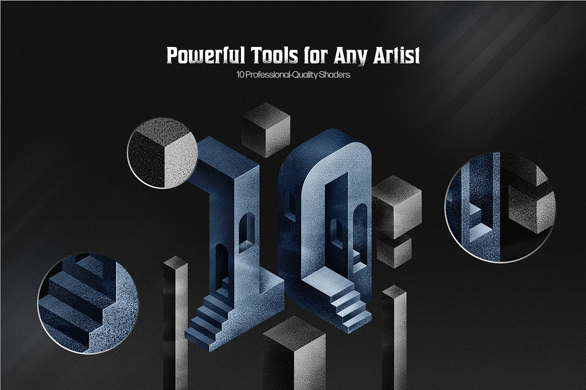 复古颗粒噪点谷砂砾纹理数字绘画procreate笔刷画笔设计素材 Grim Shader Procreate Brushes 笔刷资源 sucaiwan.com