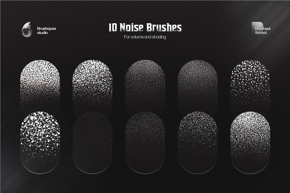 复古颗粒噪点谷砂砾纹理数字绘画procreate笔刷画笔设计素材 Grim Shader Procreate Brushes 笔刷资源 sucaiwan.com