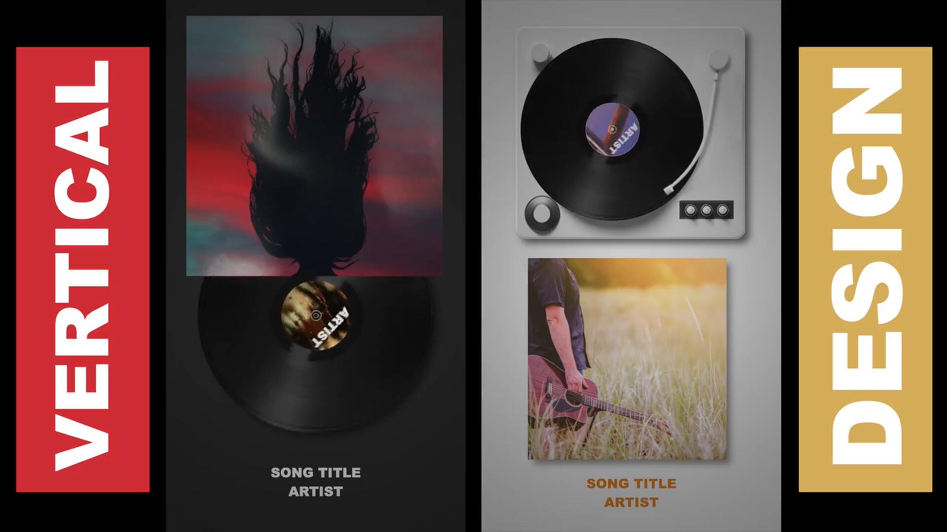 FCPX插件：5个音乐频道黑胶唱片机横屏竖屏播放器动画效果插件 , sucaiwan.com