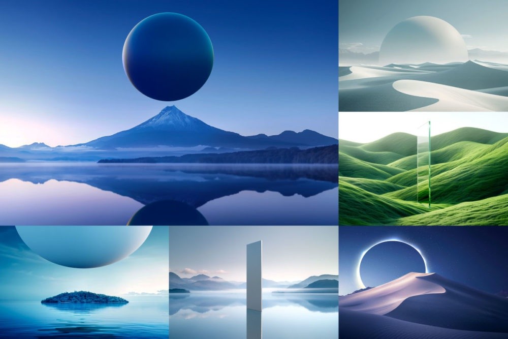 15款未来科幻几何超现实主义自然风光科技论坛峰会KV主视觉海报设计背景素材 Surreal background image 图片素材 sucaiwan.com