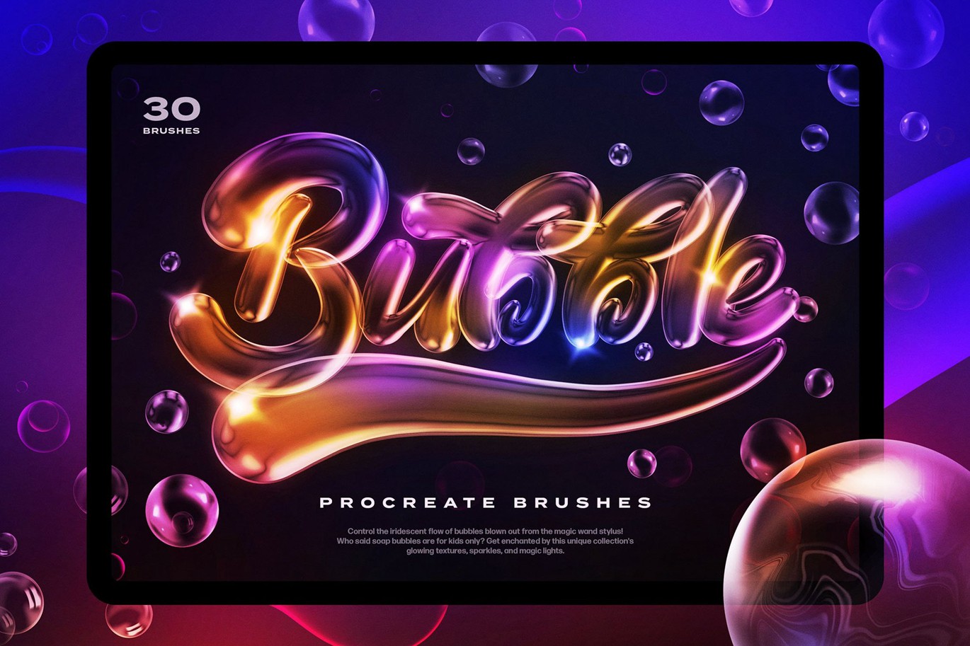 创意魔幻趣味半透明肥皂气泡数字绘画效果procreate笔刷画笔设计素材 Soap Bubbles Procreate Brushes 笔刷资源 第1张-素材湾丨精选海外优质设计素材资源 创意魔幻趣味半透明肥皂气泡数字绘画效果procreate笔刷画笔设计素材 Soap Bubbles Procreate Brushes 笔刷资源 sucaiwan.com