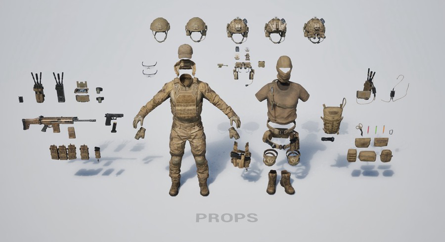 BMS特种部队士兵人物头盔衣服装备角色动作绑定3D模型FBX/OBJ/UE格式设计素材 BIG MEDIUM SMALL – Special Ops 样机素材 第11张-素材湾丨精选海外优质设计素材资源 BMS特种部队士兵人物头盔衣服装备角色动作绑定3D模型FBX/OBJ/UE格式设计素材 BIG MEDIUM SMALL – Special Ops 样机素材 sucaiwan.com