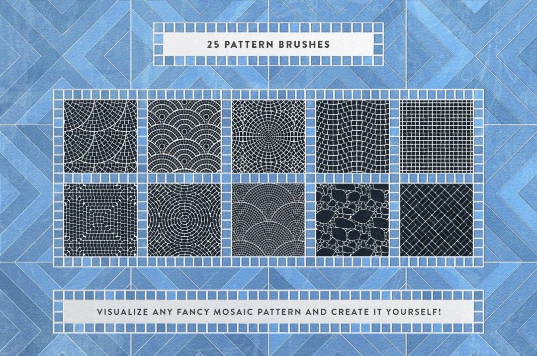 复古老式马赛克瓷砖图案Ai矢量笔刷设计素材 Mosaic Tile Illustrator Brushes 笔刷资源 第7张-素材湾丨精选海外优质设计素材资源 复古老式马赛克瓷砖图案Ai矢量笔刷设计素材 Mosaic Tile Illustrator Brushes 笔刷资源 sucaiwan.com
