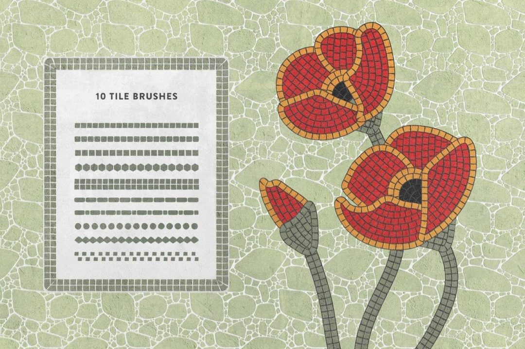 复古老式马赛克瓷砖图案Ai矢量笔刷设计素材 Mosaic Tile Illustrator Brushes 笔刷资源 第8张-素材湾丨精选海外优质设计素材资源 复古老式马赛克瓷砖图案Ai矢量笔刷设计素材 Mosaic Tile Illustrator Brushes 笔刷资源 sucaiwan.com