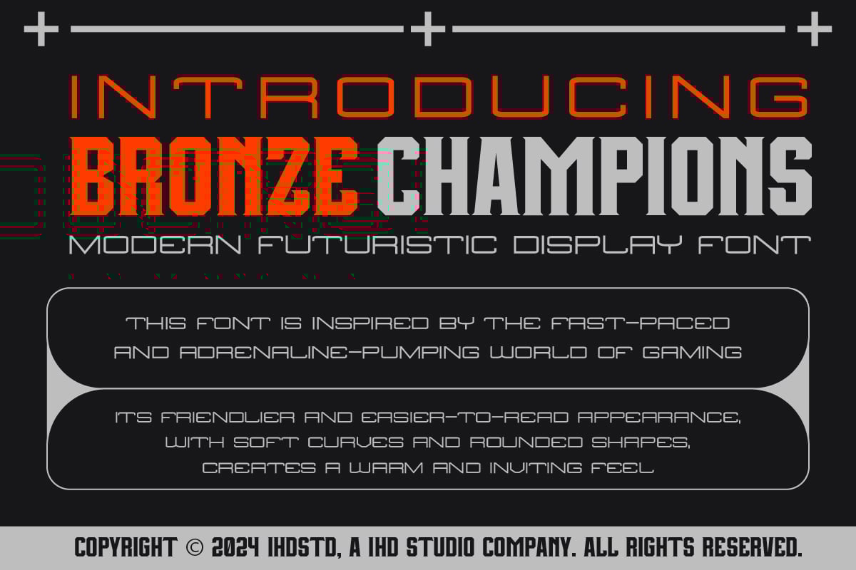 时尚未来派海报贴纸邀请函徽标设计衬线英文字体安装包 Bronze Champions Futuristic Display Font 设计素材 sucaiwan.com