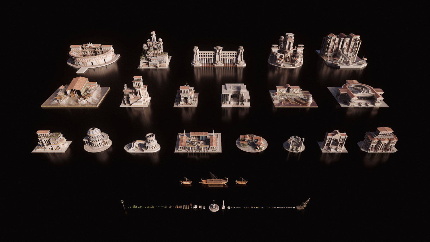 雄伟古典亚特兰蒂斯风格宫殿剧院寺庙码头模型Blender格式素材 KitBash3D – Atlantis 样机素材 第2张-素材湾丨精选海外优质设计素材资源 雄伟古典亚特兰蒂斯风格宫殿剧院寺庙码头模型Blender格式素材 KitBash3D – Atlantis 样机素材 sucaiwan.com