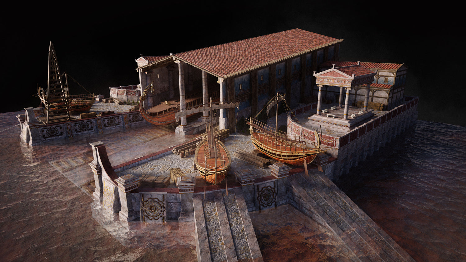 雄伟古典亚特兰蒂斯风格宫殿剧院寺庙码头模型Blender格式素材 KitBash3D – Atlantis 样机素材 第3张-素材湾丨精选海外优质设计素材资源 雄伟古典亚特兰蒂斯风格宫殿剧院寺庙码头模型Blender格式素材 KitBash3D – Atlantis 样机素材 sucaiwan.com