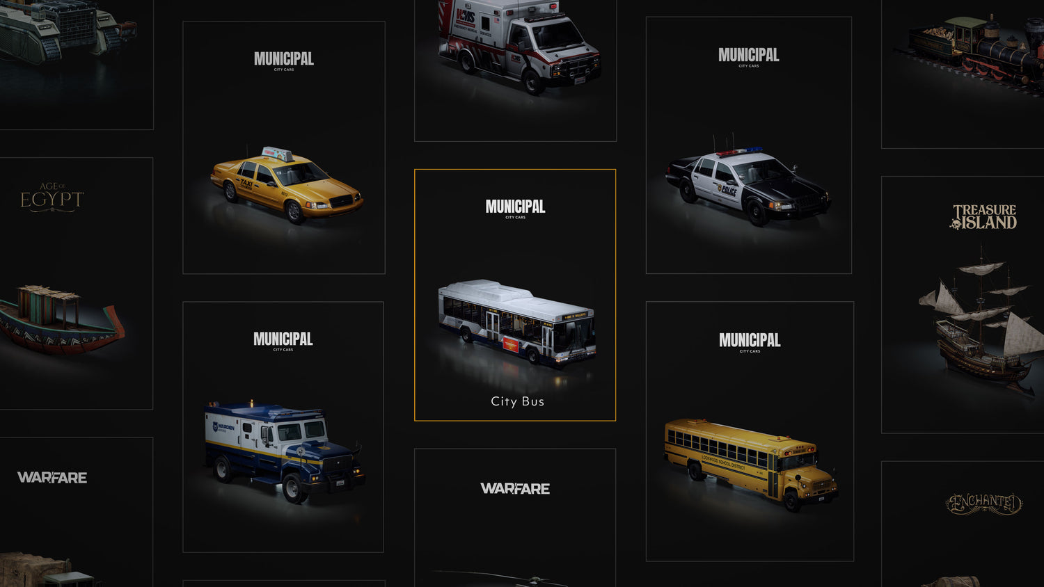 Blender校车装甲车出租车城市巴士警用巡洋舰汽车3D模型 KitBash3D – Municipal City Cars 样机素材 第1张-素材湾丨精选海外优质设计素材资源 Blender校车装甲车出租车城市巴士警用巡洋舰汽车3D模型 KitBash3D – Municipal City Cars 样机素材 sucaiwan.com