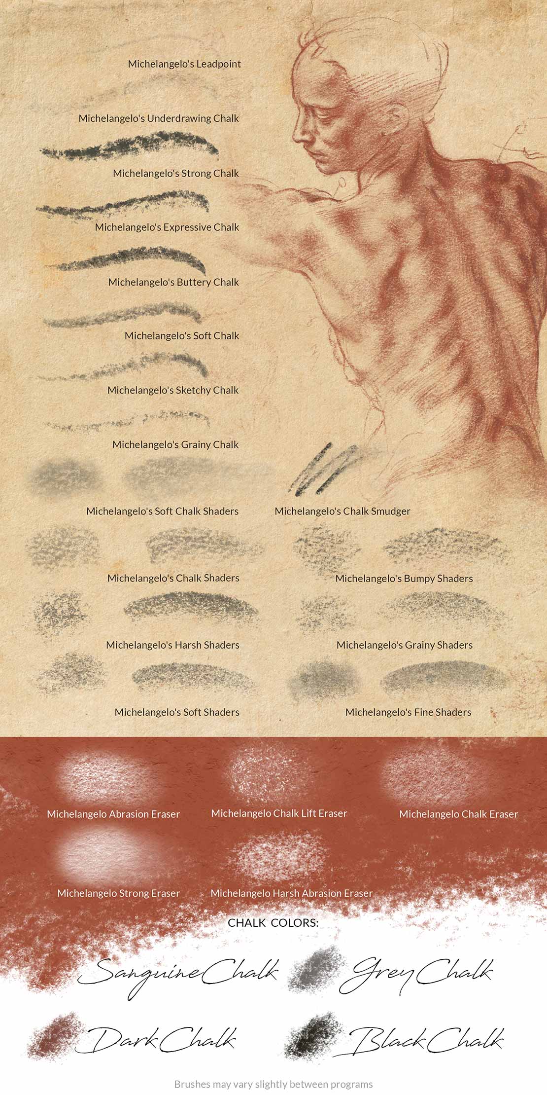 复古米开朗基罗绘画风格羽毛墨水粉笔铅笔PS/CSP/Artstudio/Procreate笔刷+纸张图片套装 Real-ink™ Michelangelo Mega Pack 笔刷资源 第5张-素材湾丨精选海外优质设计素材资源 复古米开朗基罗绘画风格羽毛墨水粉笔铅笔PS/CSP/Artstudio/Procreate笔刷+纸张图片套装 Real-ink™ Michelangelo Mega Pack 笔刷资源 sucaiwan.com