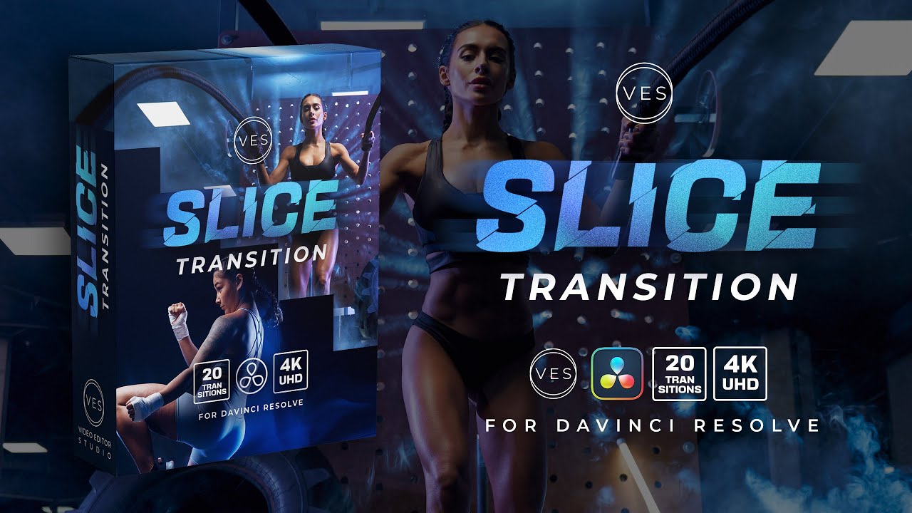 达芬奇预设：20个实用百叶切片画面分割视频转场效果 , sucaiwan.com