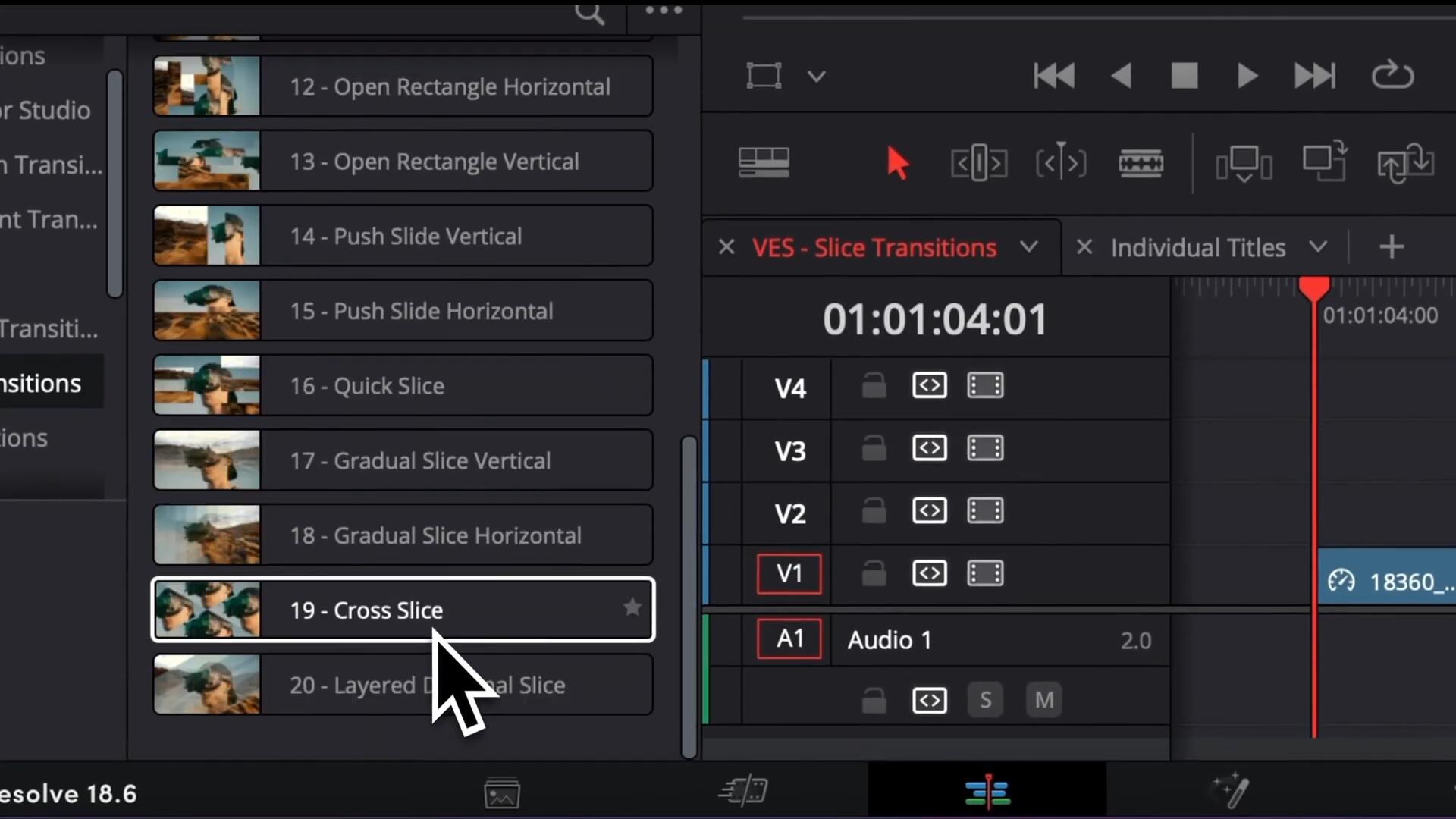 达芬奇预设：20个实用百叶切片画面分割视频转场效果 , sucaiwan.com