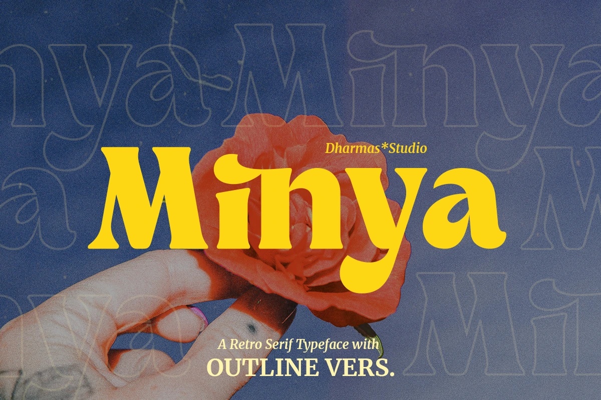 英文字体：优雅复古美学英文杂志海报衬线字体 Minya – Retro Font 设计素材 sucaiwan.com