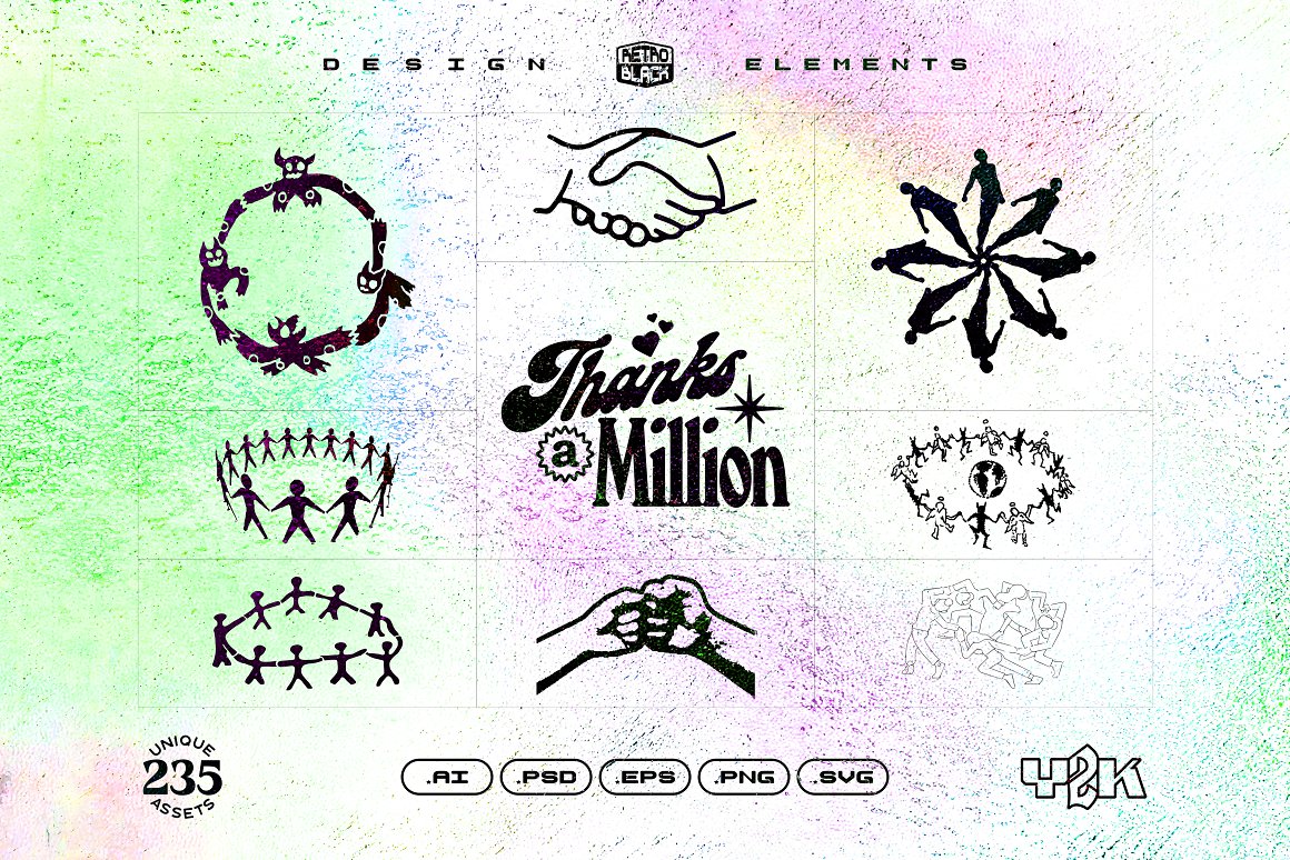 235款复古嘻哈Y2K酸性千禧风格赛博朋克矢量图形图标抽象表情包插画设计套装 235 Y2K Shapes, Icons and Elements 图片素材 第3张-素材湾丨精选海外优质设计素材资源 235款复古嘻哈Y2K酸性千禧风格赛博朋克矢量图形图标抽象表情包插画设计套装 235 Y2K Shapes, Icons and Elements 图片素材 sucaiwan.com