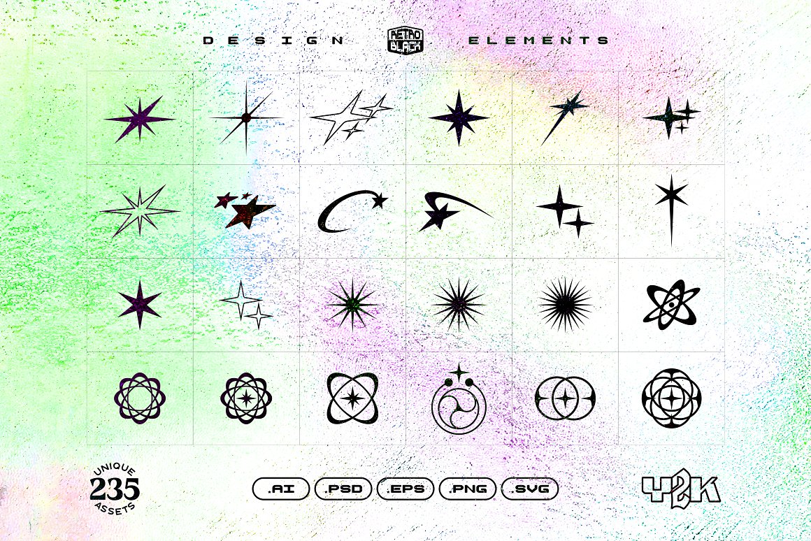 235款复古嘻哈Y2K酸性千禧风格赛博朋克矢量图形图标抽象表情包插画设计套装 235 Y2K Shapes, Icons and Elements 图片素材 第10张-素材湾丨精选海外优质设计素材资源 235款复古嘻哈Y2K酸性千禧风格赛博朋克矢量图形图标抽象表情包插画设计套装 235 Y2K Shapes, Icons and Elements 图片素材 sucaiwan.com