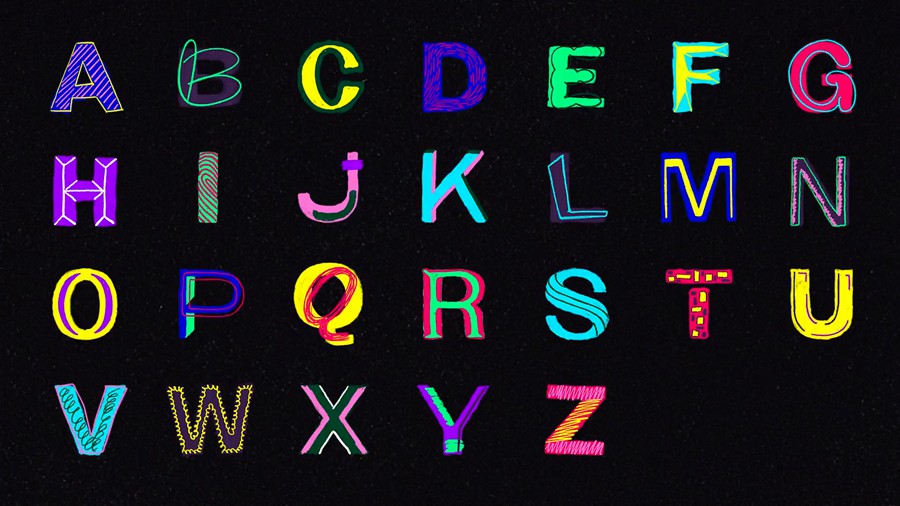 AE模板 卡通有趣色彩丰富涂鸦风格字母数字符号动画背景视频素材 Sketchbook Fun Type 影视音频 sucaiwan.com