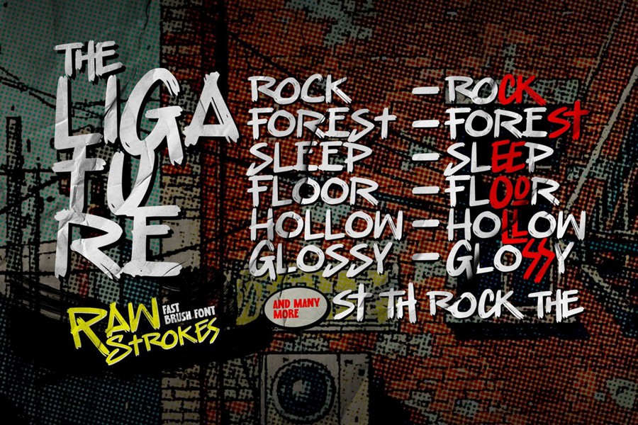 时尚叛逆风格海报徽标设计手绘画笔手写英文字体安装包 Raw Strokes – Fast Brush Font 设计教程 第2张-素材湾丨精选海外优质设计素材资源 时尚叛逆风格海报徽标设计手绘画笔手写英文字体安装包 Raw Strokes – Fast Brush Font 设计教程 sucaiwan.com