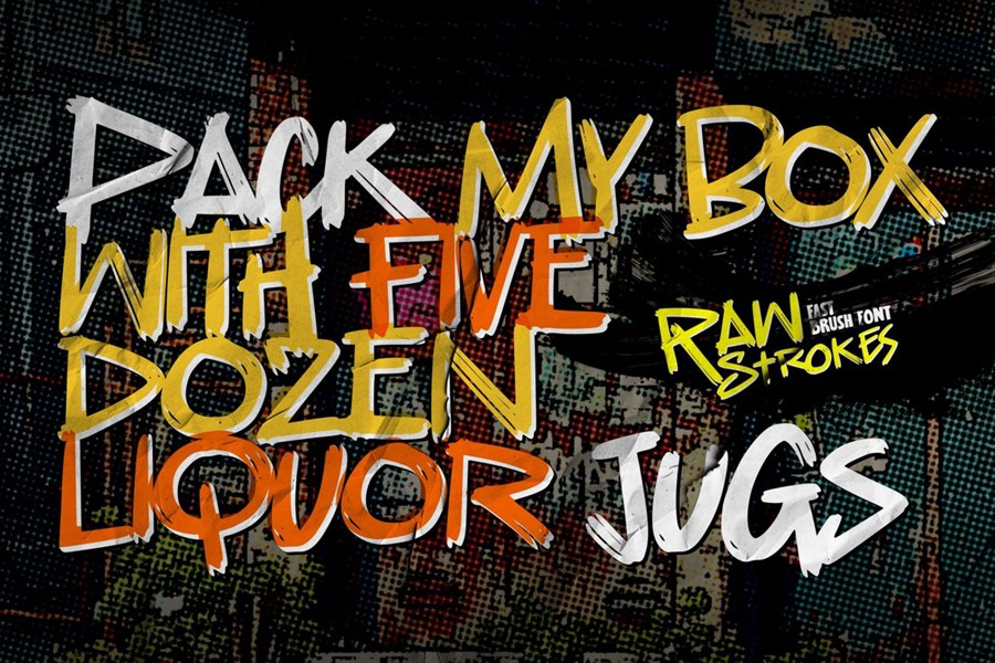 时尚叛逆风格海报徽标设计手绘画笔手写英文字体安装包 Raw Strokes – Fast Brush Font 设计教程 第5张-素材湾丨精选海外优质设计素材资源 时尚叛逆风格海报徽标设计手绘画笔手写英文字体安装包 Raw Strokes – Fast Brush Font 设计教程 sucaiwan.com