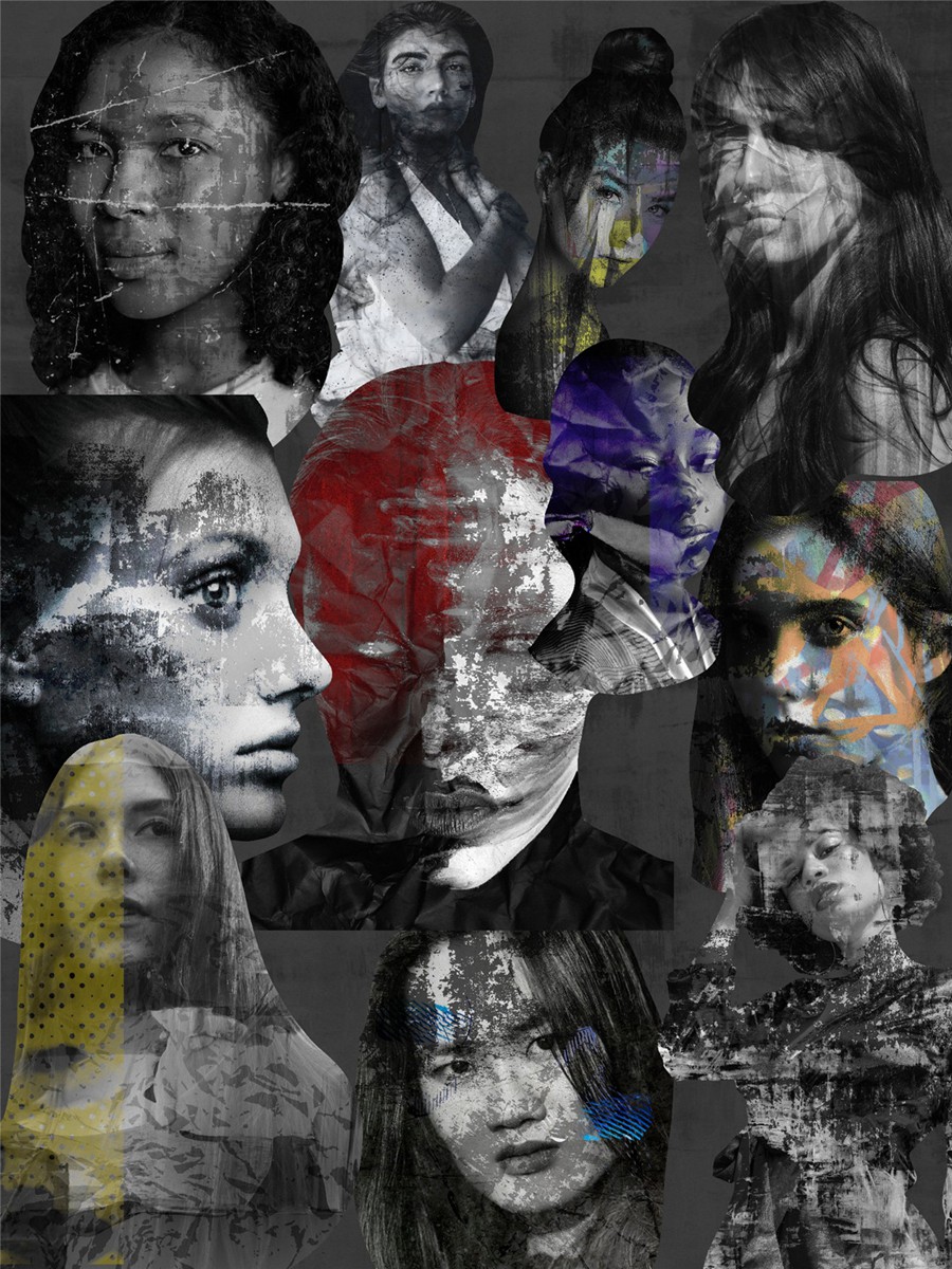 209款做旧粗糙涂鸦艺术单色女性动物纸片线条丙烯酸笔触纹理拼贴画PNG免抠图设计素材 Monochrome Collage Pack 图片素材 sucaiwan.com