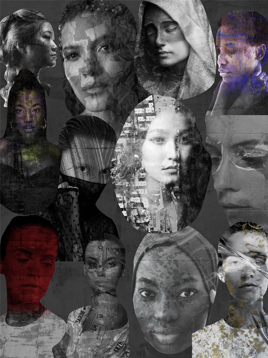 209款做旧粗糙涂鸦艺术单色女性动物纸片线条丙烯酸笔触纹理拼贴画PNG免抠图设计素材 Monochrome Collage Pack 图片素材 sucaiwan.com