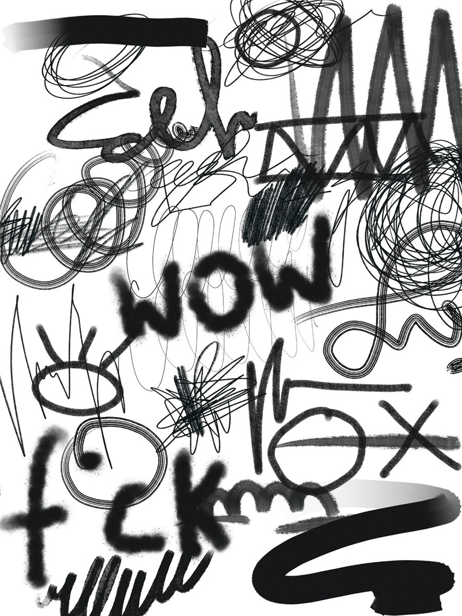 209款做旧粗糙涂鸦艺术单色女性动物纸片线条丙烯酸笔触纹理拼贴画PNG免抠图设计素材 Monochrome Collage Pack 图片素材 sucaiwan.com