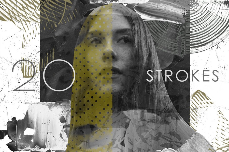 209款做旧粗糙涂鸦艺术单色女性动物纸片线条丙烯酸笔触纹理拼贴画PNG免抠图设计素材 Monochrome Collage Pack 图片素材 sucaiwan.com