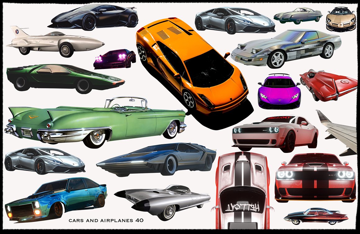 1900+赛博朋克未来机能拼贴艺术人物汽车花卉动物雕像复古涂鸦酸性剪纸纸片PNG图形元素素材 1900+ Ultimate Collage Elements 图片素材 sucaiwan.com