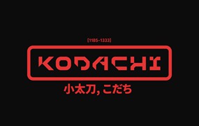 科技未来赛博朋克日式小太刀机能机甲西文海报平面设计标题Logo排版装饰字体