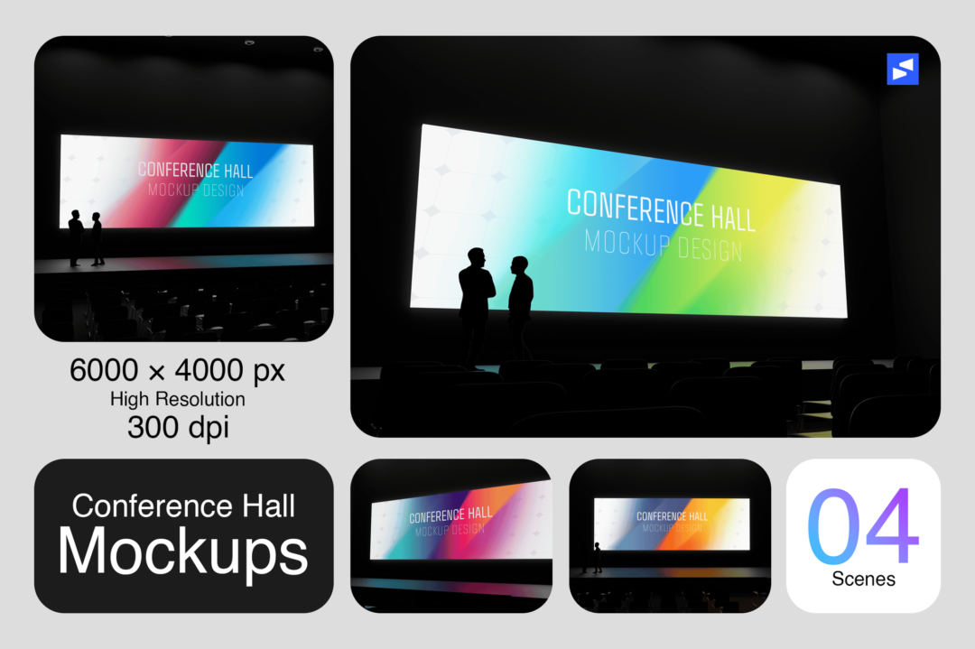 逼真新闻科技产品发布会展厅背景画面海边主视觉KV设计Ps展示效果图样机模板 Conference Hall Mockup 样机素材 第1张-素材湾丨精选海外优质设计素材资源 逼真新闻科技产品发布会展厅背景画面海边主视觉KV设计Ps展示效果图样机模板 Conference Hall Mockup 样机素材 sucaiwan.com