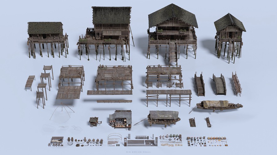复古海边渔村小镇房屋桥梁木船3D模型UE格式素材 Water Village – BMS Kitbash Set 样机素材 第5张-素材湾丨精选海外优质设计素材资源 复古海边渔村小镇房屋桥梁木船3D模型UE格式素材 Water Village – BMS Kitbash Set 样机素材 sucaiwan.com