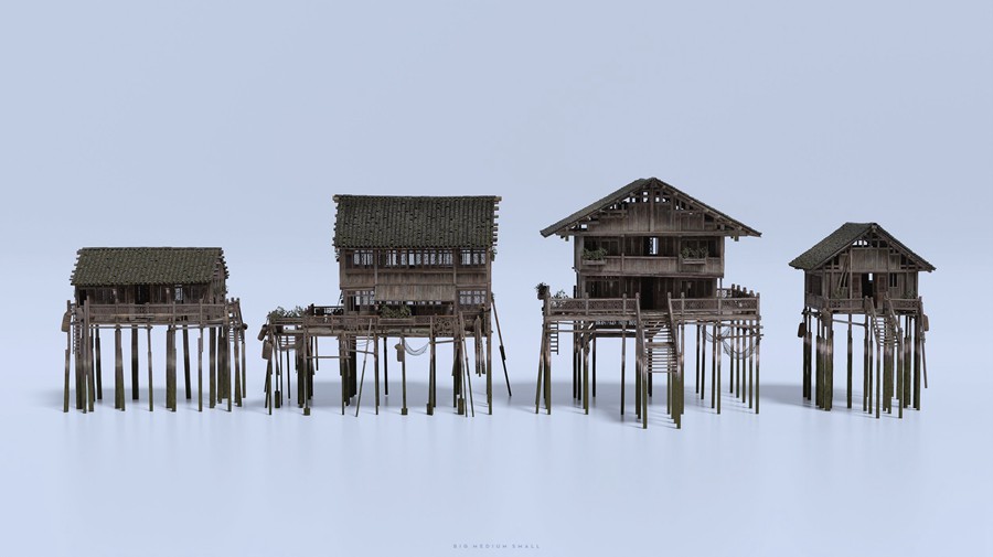 复古海边渔村小镇房屋桥梁木船3D模型UE格式素材 Water Village – BMS Kitbash Set 样机素材 第6张-素材湾丨精选海外优质设计素材资源 复古海边渔村小镇房屋桥梁木船3D模型UE格式素材 Water Village – BMS Kitbash Set 样机素材 sucaiwan.com