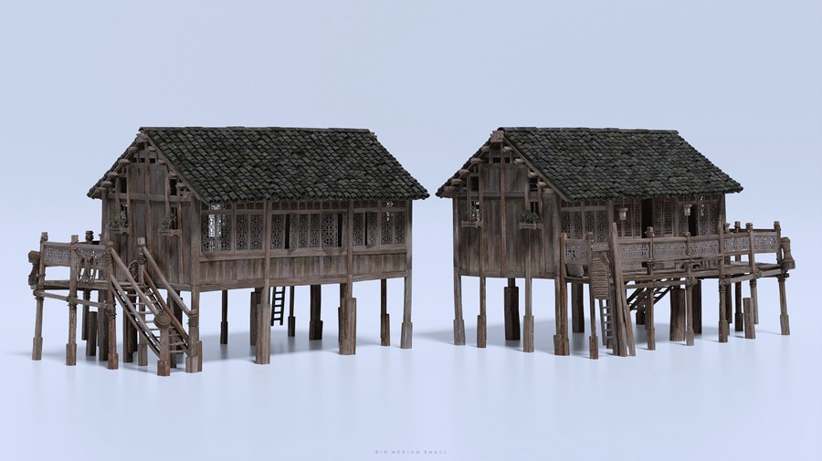 复古海边渔村小镇房屋桥梁木船3D模型UE格式素材 Water Village – BMS Kitbash Set 样机素材 第12张-素材湾丨精选海外优质设计素材资源 复古海边渔村小镇房屋桥梁木船3D模型UE格式素材 Water Village – BMS Kitbash Set 样机素材 sucaiwan.com