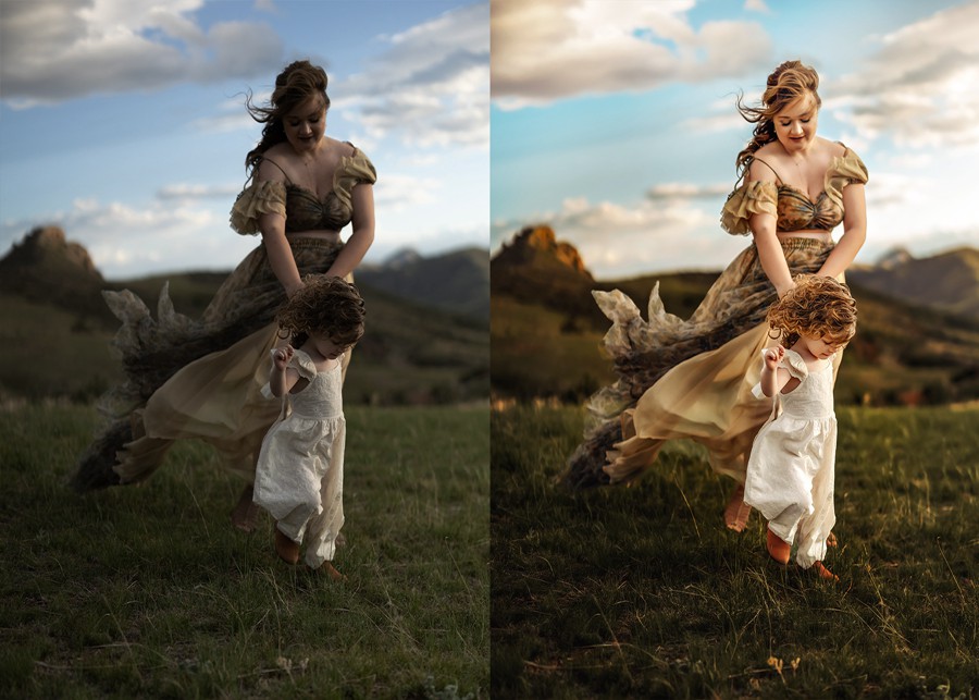 温馨柔和褐色家庭户外摄影照片调色PS动作特效滤镜设计素材 Greater Than Gatsby – Tiny Dancer 插件预设 sucaiwan.com