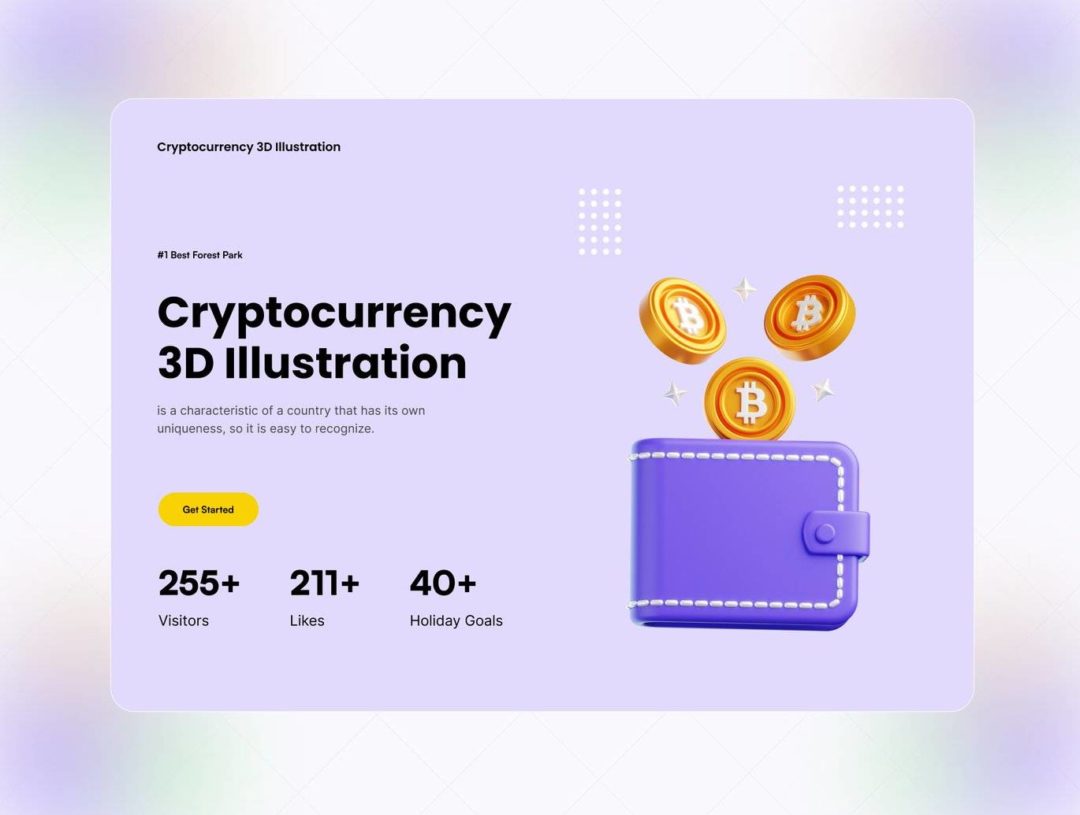 12款卡通趣味加密货币数字金融3D插图图标Icons设计素材 Cryptocurrency 3D Illustration 图标素材 sucaiwan.com