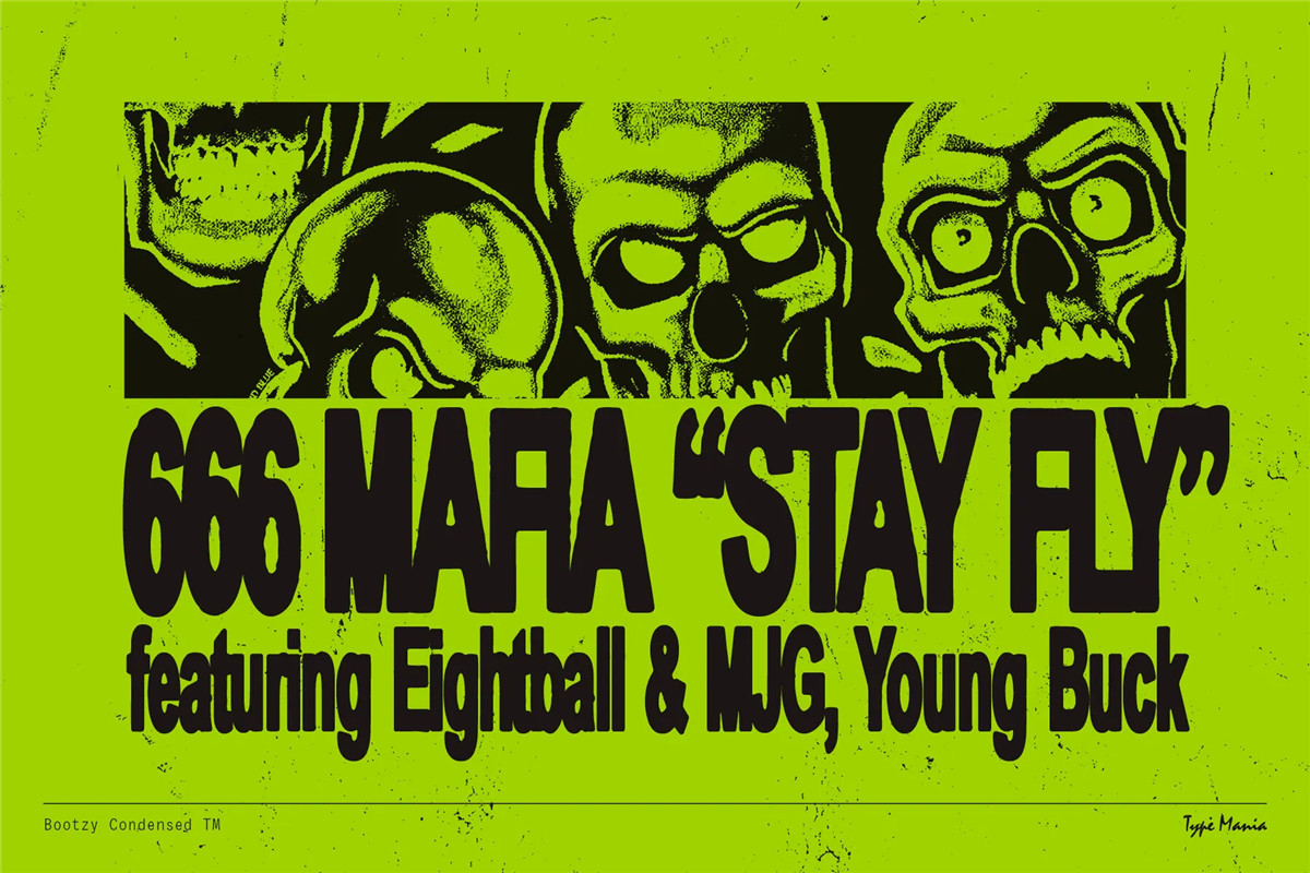 英文字体:复古Y2K粗犷磨损印刷出血趣味logo标题排版无衬线装饰英文字体 Bootzy Condensed TM – Rugged Font 设计素材 第1张-素材湾丨精选海外优质设计素材资源 英文字体:复古Y2K粗犷磨损印刷出血趣味logo标题排版无衬线装饰英文字体 Bootzy Condensed TM – Rugged Font 设计素材 sucaiwan.com