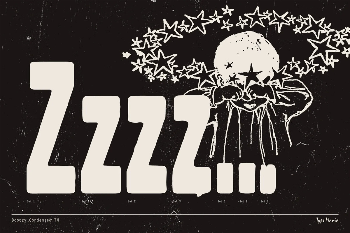 英文字体:复古Y2K粗犷磨损印刷出血趣味logo标题排版无衬线装饰英文字体 Bootzy Condensed TM – Rugged Font 设计素材 第10张-素材湾丨精选海外优质设计素材资源 英文字体:复古Y2K粗犷磨损印刷出血趣味logo标题排版无衬线装饰英文字体 Bootzy Condensed TM – Rugged Font 设计素材 sucaiwan.com