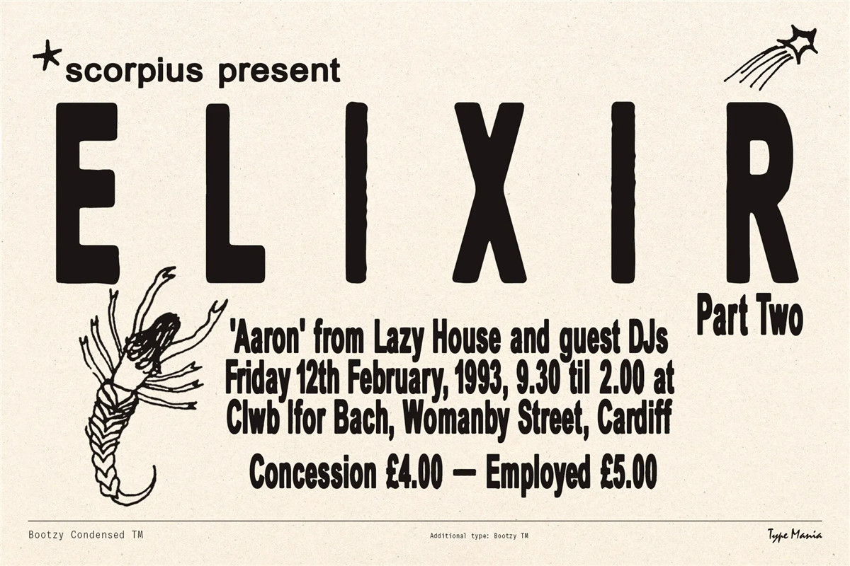 英文字体:复古Y2K粗犷磨损印刷出血趣味logo标题排版无衬线装饰英文字体 Bootzy Condensed TM – Rugged Font 设计素材 第11张-素材湾丨精选海外优质设计素材资源 英文字体:复古Y2K粗犷磨损印刷出血趣味logo标题排版无衬线装饰英文字体 Bootzy Condensed TM – Rugged Font 设计素材 sucaiwan.com