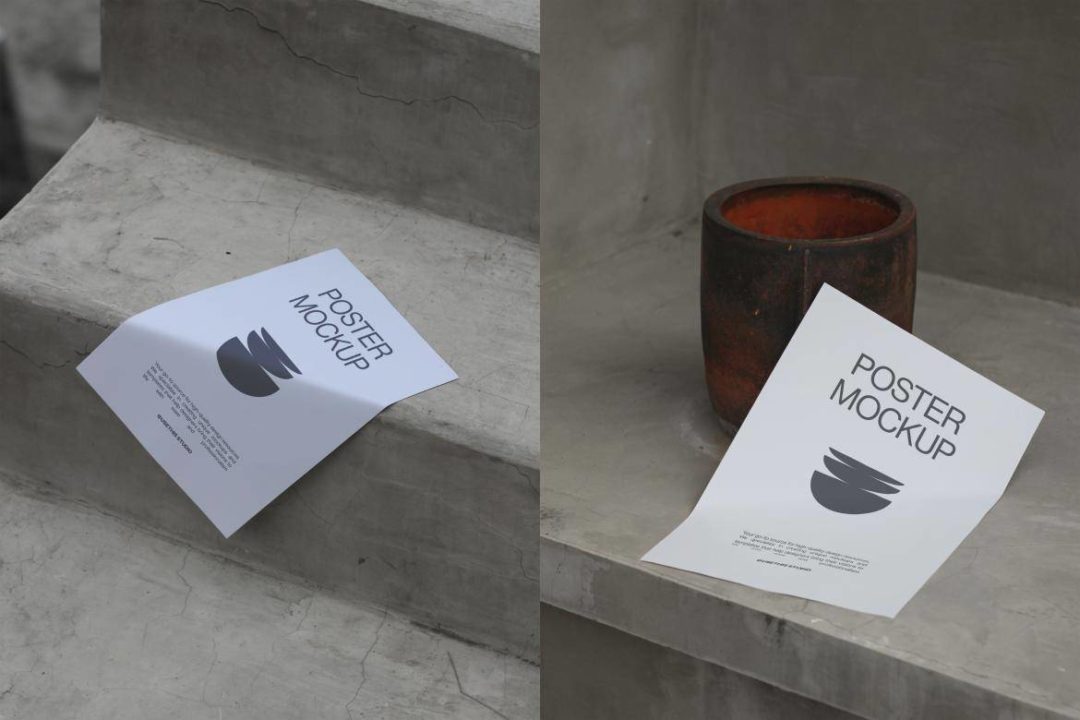 7款真实拍摄广告宣传单页海报展示效果图PS贴图样机模板素材 Outdoor Poster Mockup 样机素材 sucaiwan.com