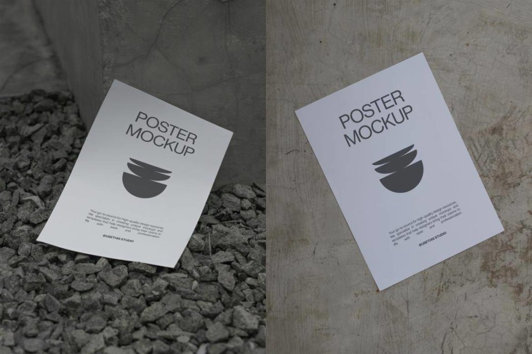 7款真实拍摄广告宣传单页海报展示效果图PS贴图样机模板素材 Outdoor Poster Mockup 样机素材 sucaiwan.com