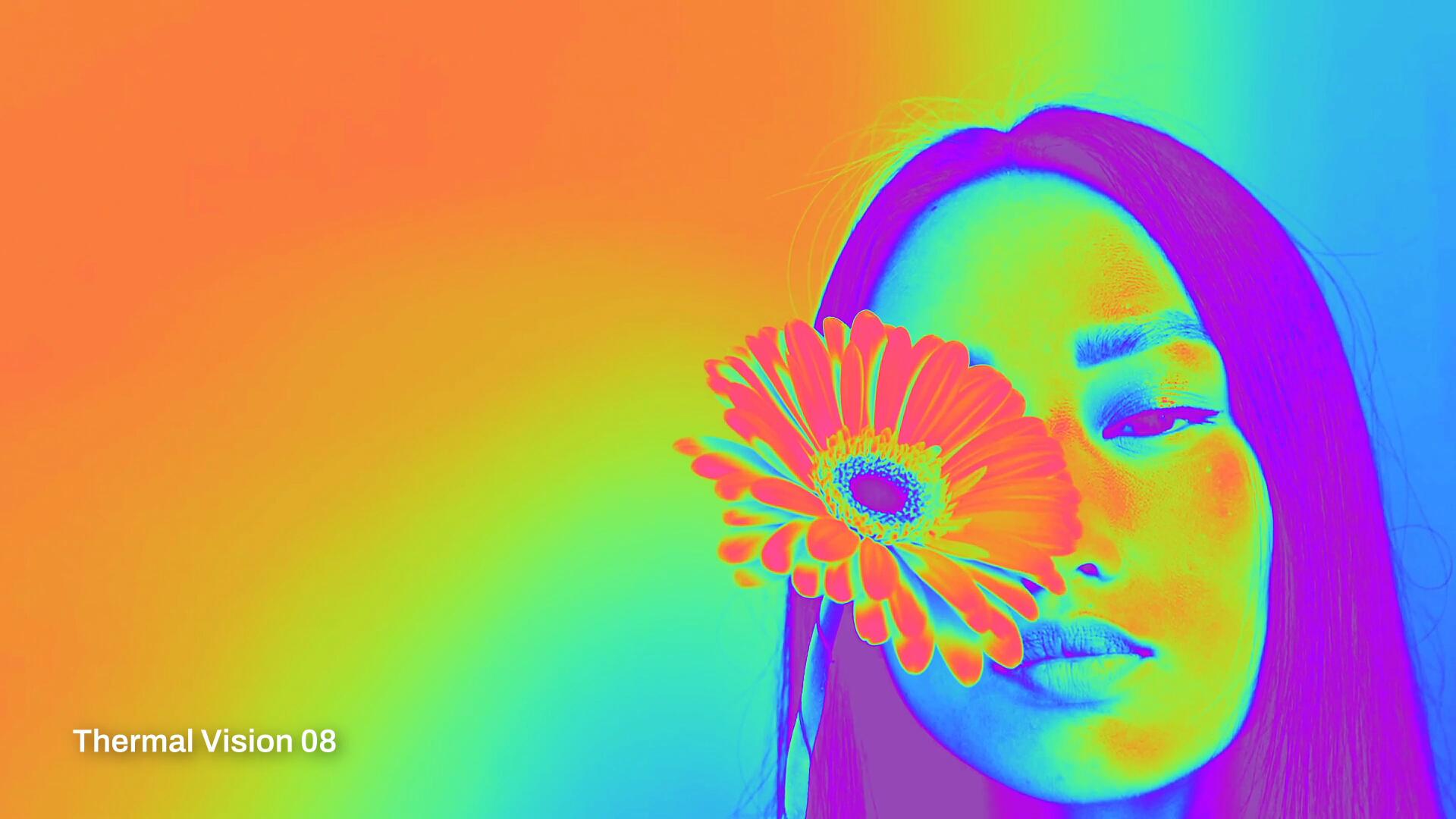 20个霓虹抽象光谱红外热成像彩色负片视觉源介质LUT调色预设包 Thermal Vision LUTs 插件预设 sucaiwan.com