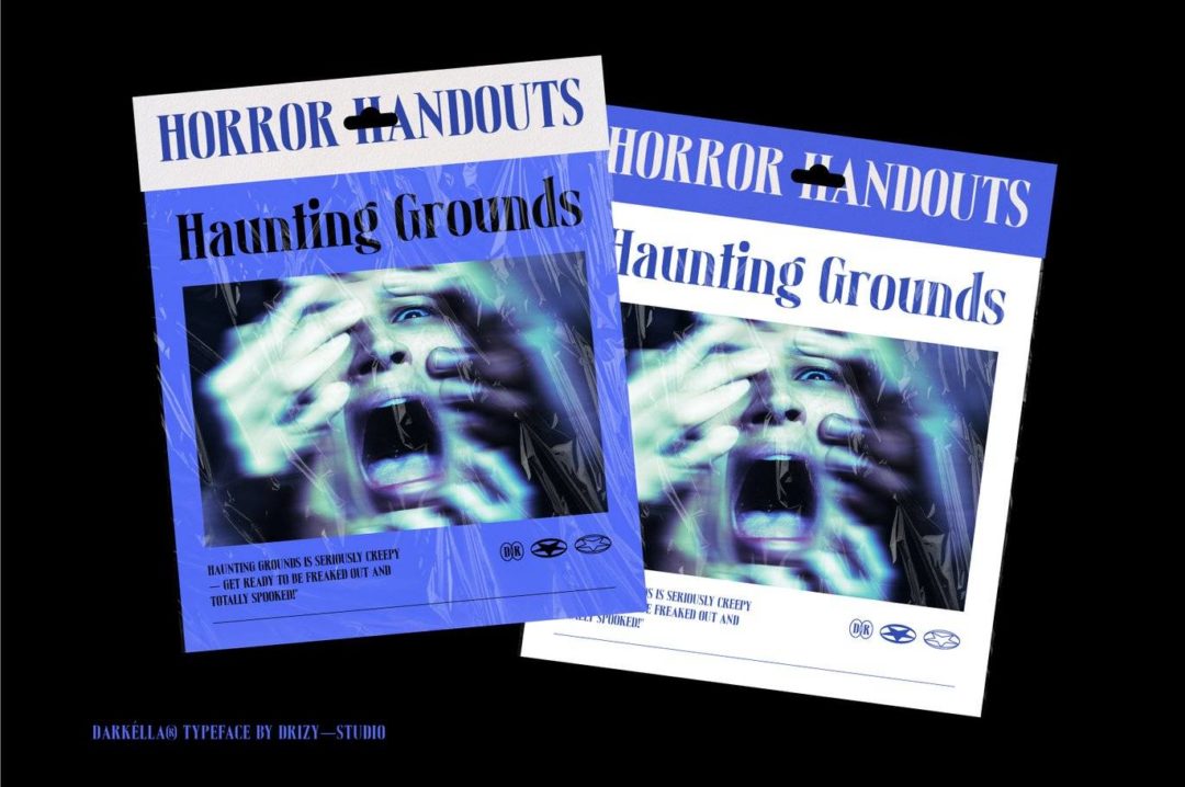 优雅复古哥特式品牌海报邀请函设计衬线英文字体安装包 Darkella – Retro Gothic Display Serif Font 设计素材 sucaiwan.com