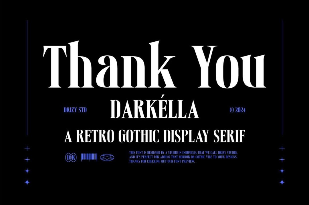 优雅复古哥特式品牌海报邀请函设计衬线英文字体安装包 Darkella – Retro Gothic Display Serif Font 设计素材 sucaiwan.com